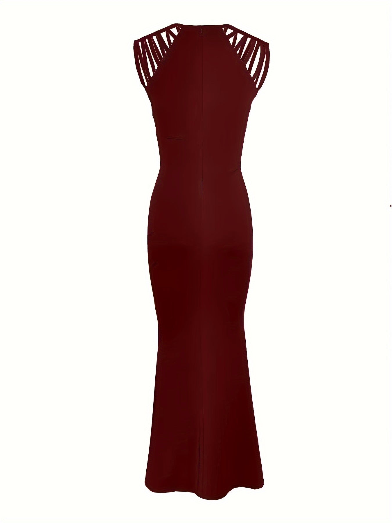 Rhinestone Bodycon Party Evening Dress, Sexy Sleeveless Solid Color Dress, Women's Clothing For Party Dressing