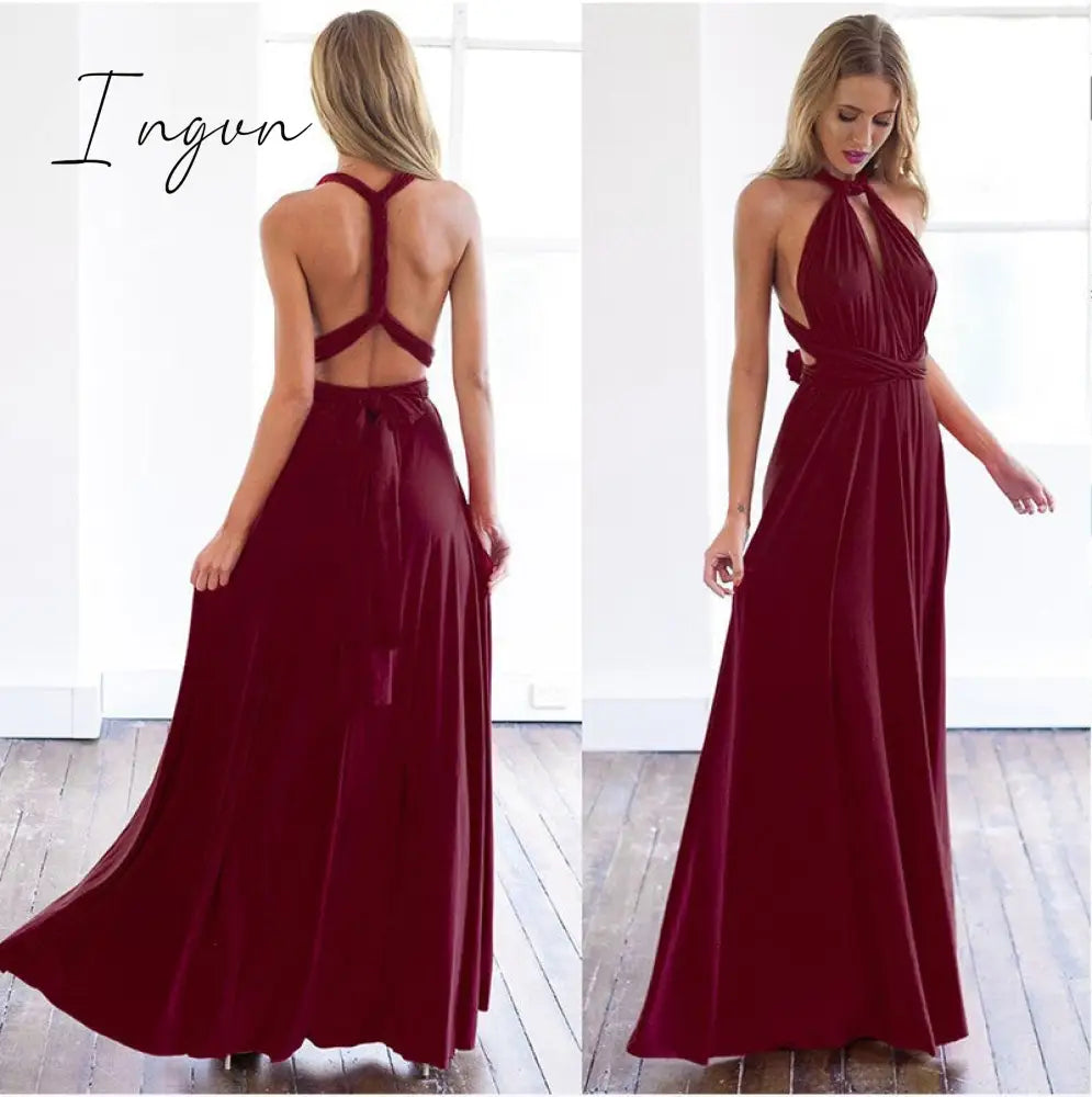Ingvn - Sexy Long Women Dress Bridesmaid Formal Multiway Wrap Convertible Harajuku Infinity Maxi Dresses Robe Longue Vestidos