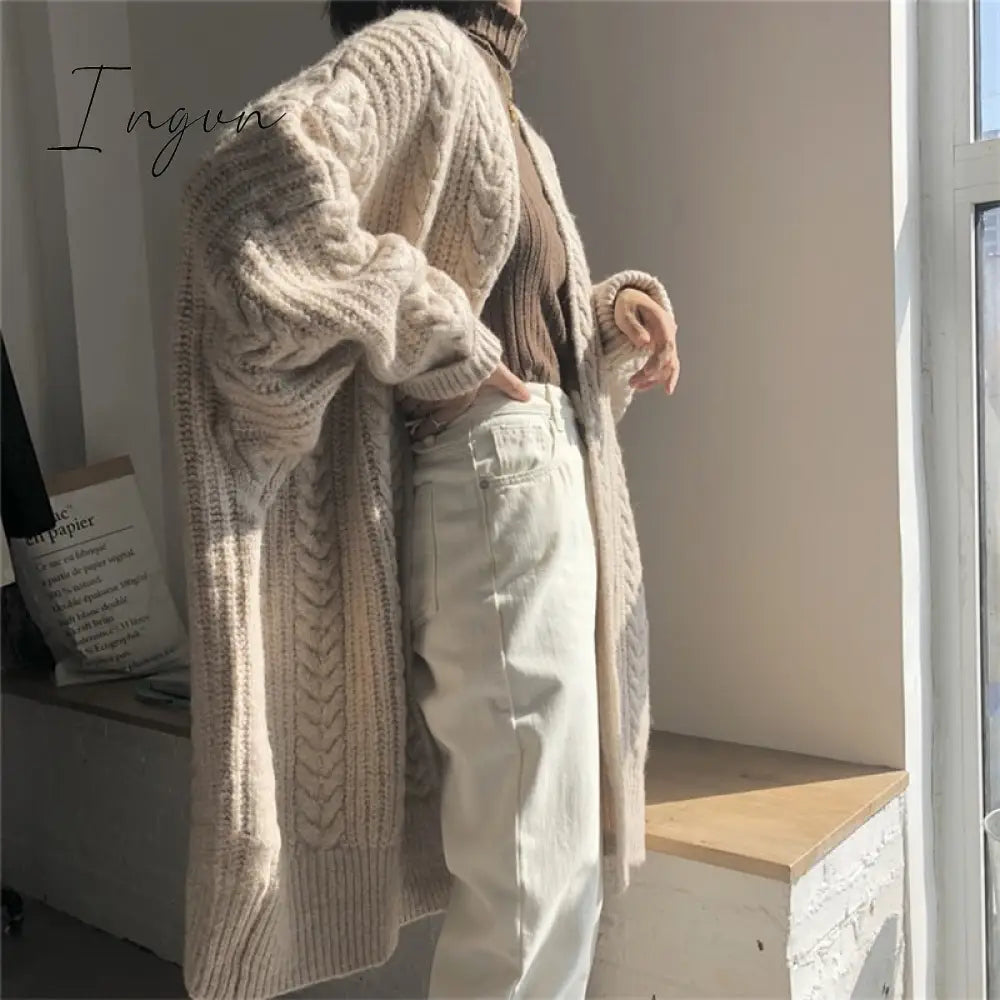 Ingvn - New Women's Sweaters Autumn Winter Fashionable Bat Sleeve Cardigans Warm Wild Knitwear Tops