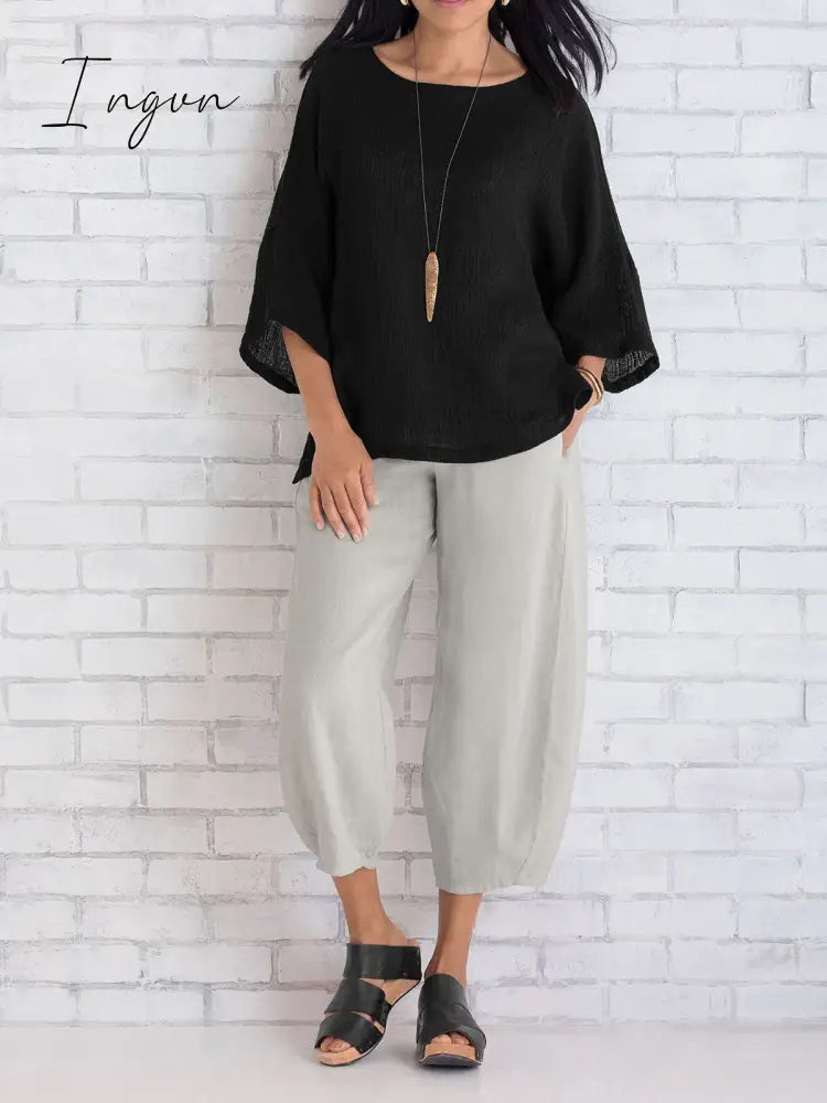 Ingvn - Women's Casual Loose Cotton Pants