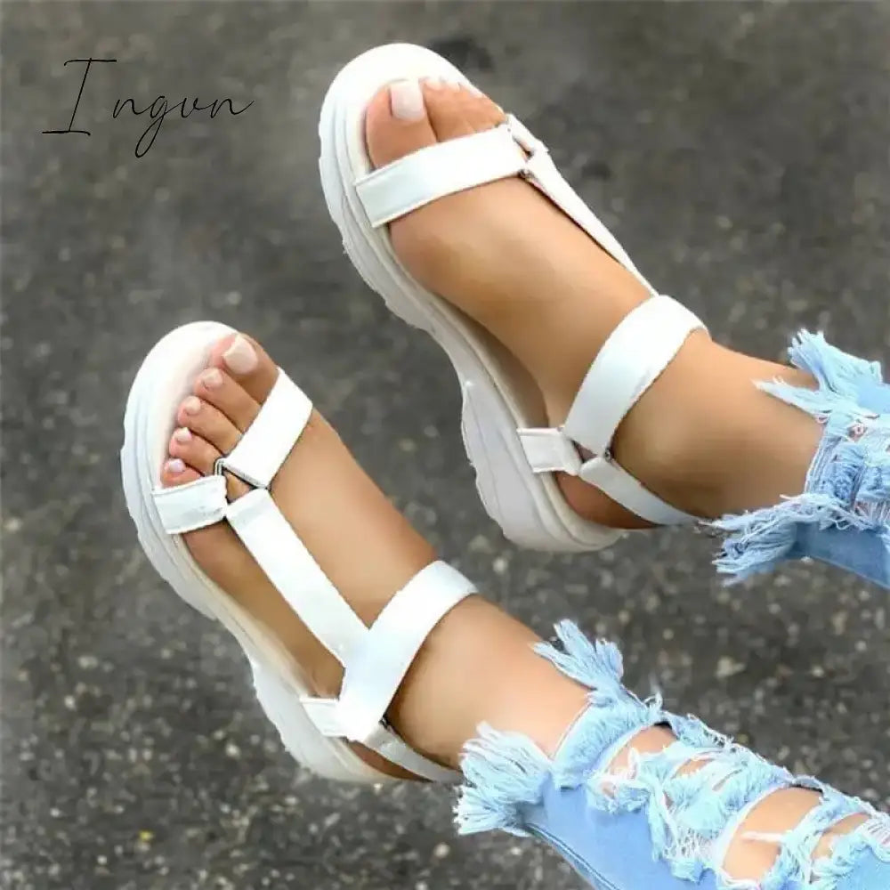 Ingvn - Beach shoes women 2024 new summer sandals women anti-skid casual multi-color shoes fashion solid open-toe sandals comfortable