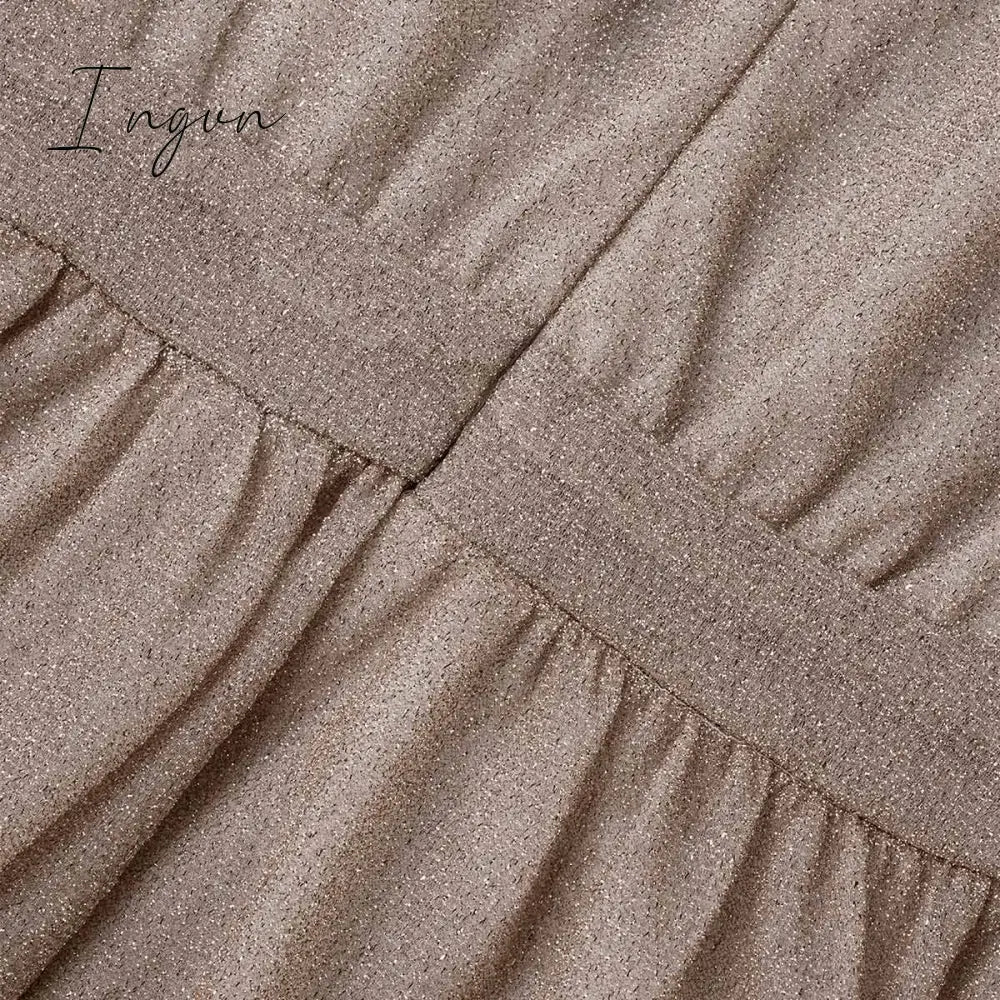 Ingvn - Fashion Elegant Solid Patchwork Fold V Neck Evening Dress Dresses(4 Colors)