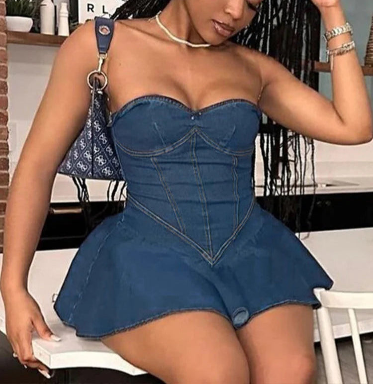 High-quality sexy Dress Wrapped Around The Chest European And American Style Authentic Mini Dress Without Sleeves Or Straps