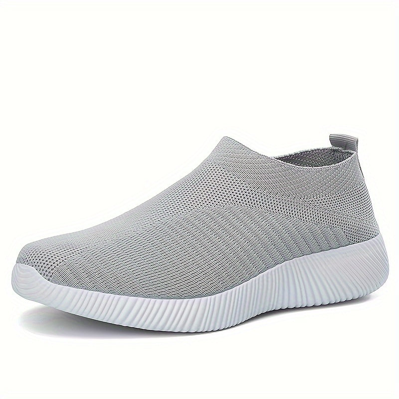 Women's Breathable Mesh Sneakers, Casual Slip On Outdoor Shoes, Lightweight Low Top Shoes plus size