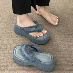 Ingvn  Summers Platform Women's Slippers Fashion Elegant Open Toe Wedges Shoes Ladies Casual Outdoor Beach Slides Sandalias Flip Flop