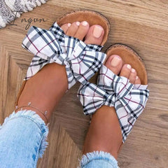 Ingvn - Women Comfy Classic Plaid Summer Sandals