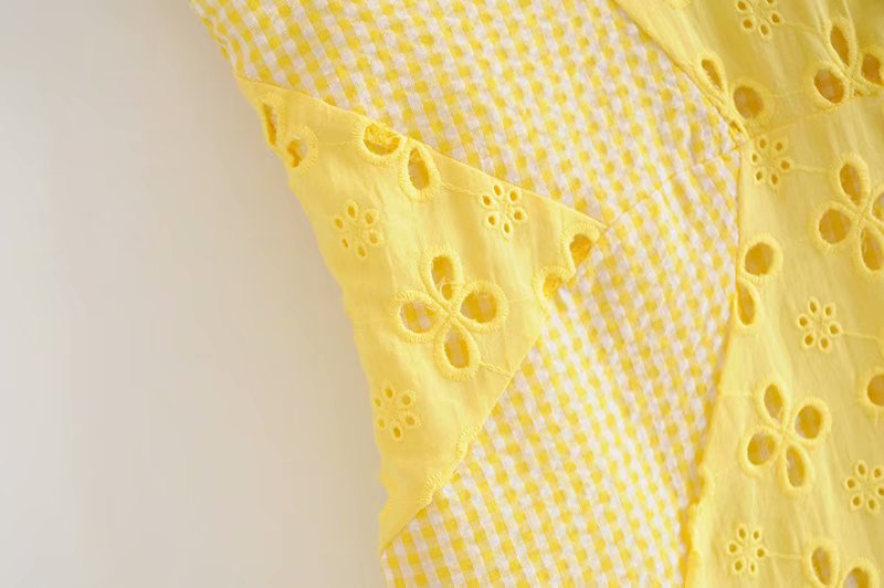 Voguable  Women Yellow Lace Trim Spaghetti Strap Bodycon Mini Dress Romantic Lady Backless Sleeveless Party Club Sexy Dress
