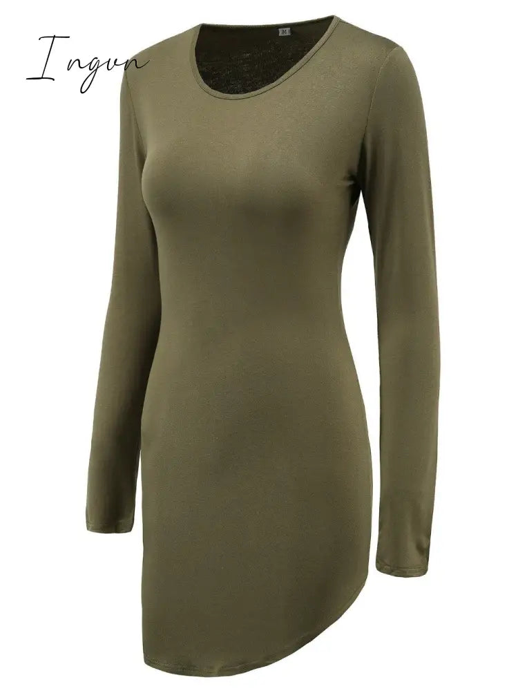 Ingvn - Women Dress New Autumn Sexy Solid long sleeve Mini Dresses