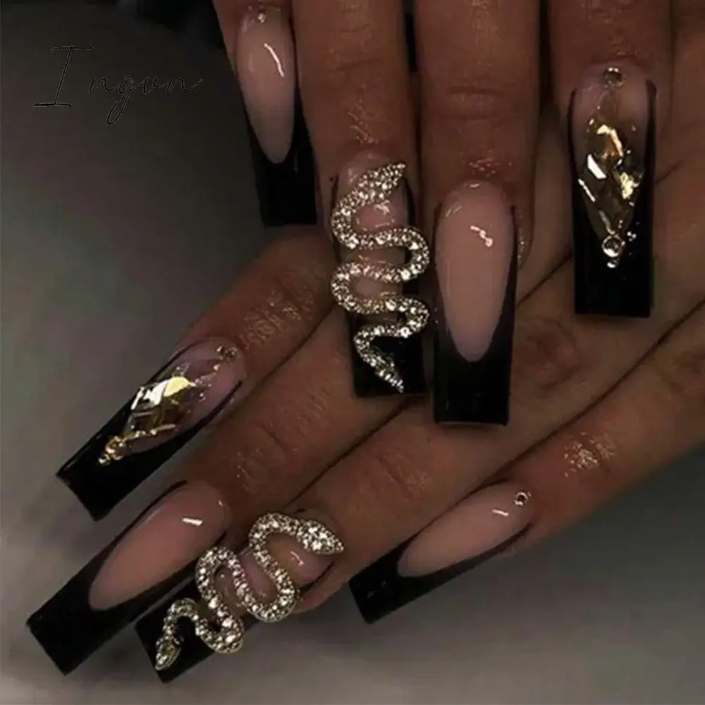 Bow Shaped Nail Art Ballerina False Nails Full Cover Coffin Press on Nails False Nail Detachable Wearable Fake Nails