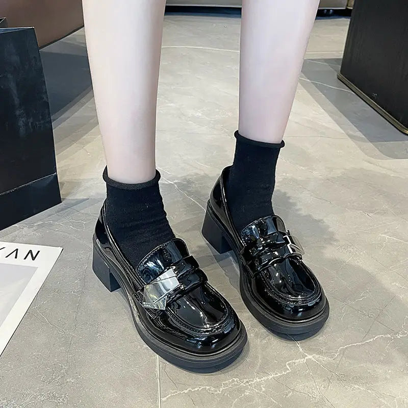 Ingvn  Women's Shoes Gothic Slip On Loafers Female Footwear Japanese Style Lolita Black Mary Jane Shoe Trends  Offers Stylish