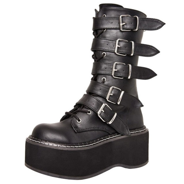 INGVN    2026 Brand Black Gothic Vampire Cosplay Comfy Sole Heels Summer Fashion Platform Sandals Shoes Women Slipper Outdoor