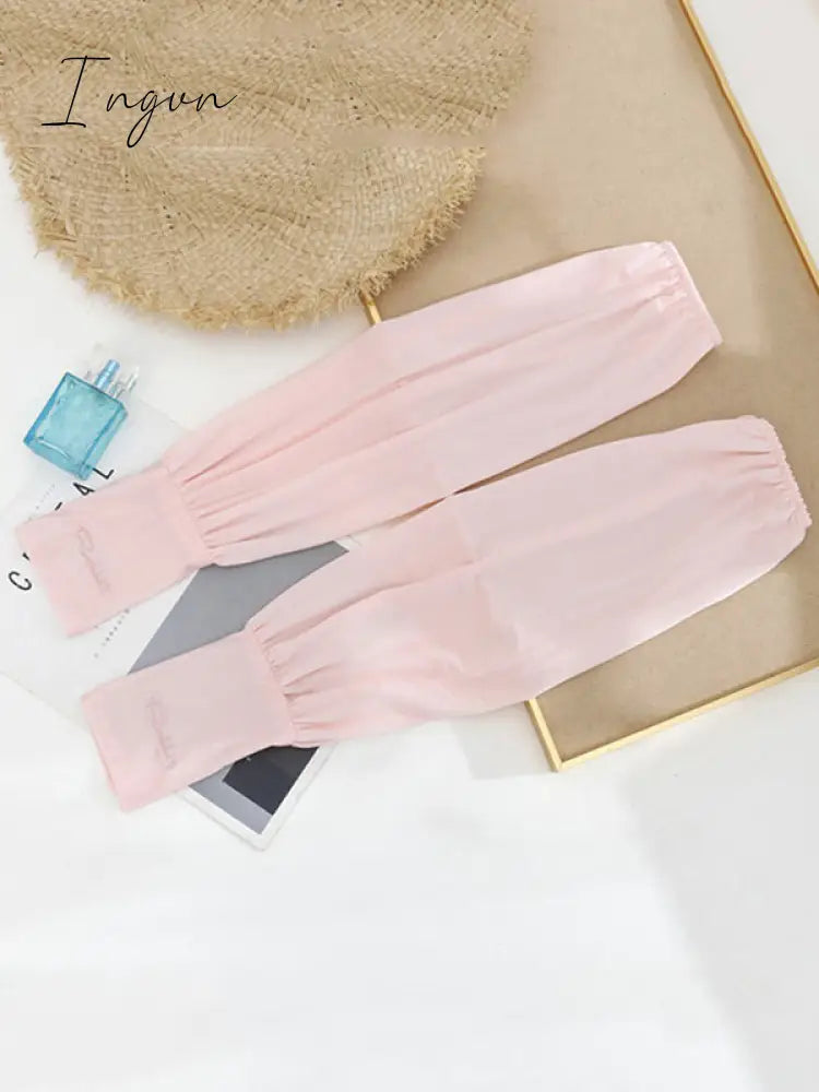 Ingvn - Solid Color Ice Silk Loose Sun Protection Sleevelet