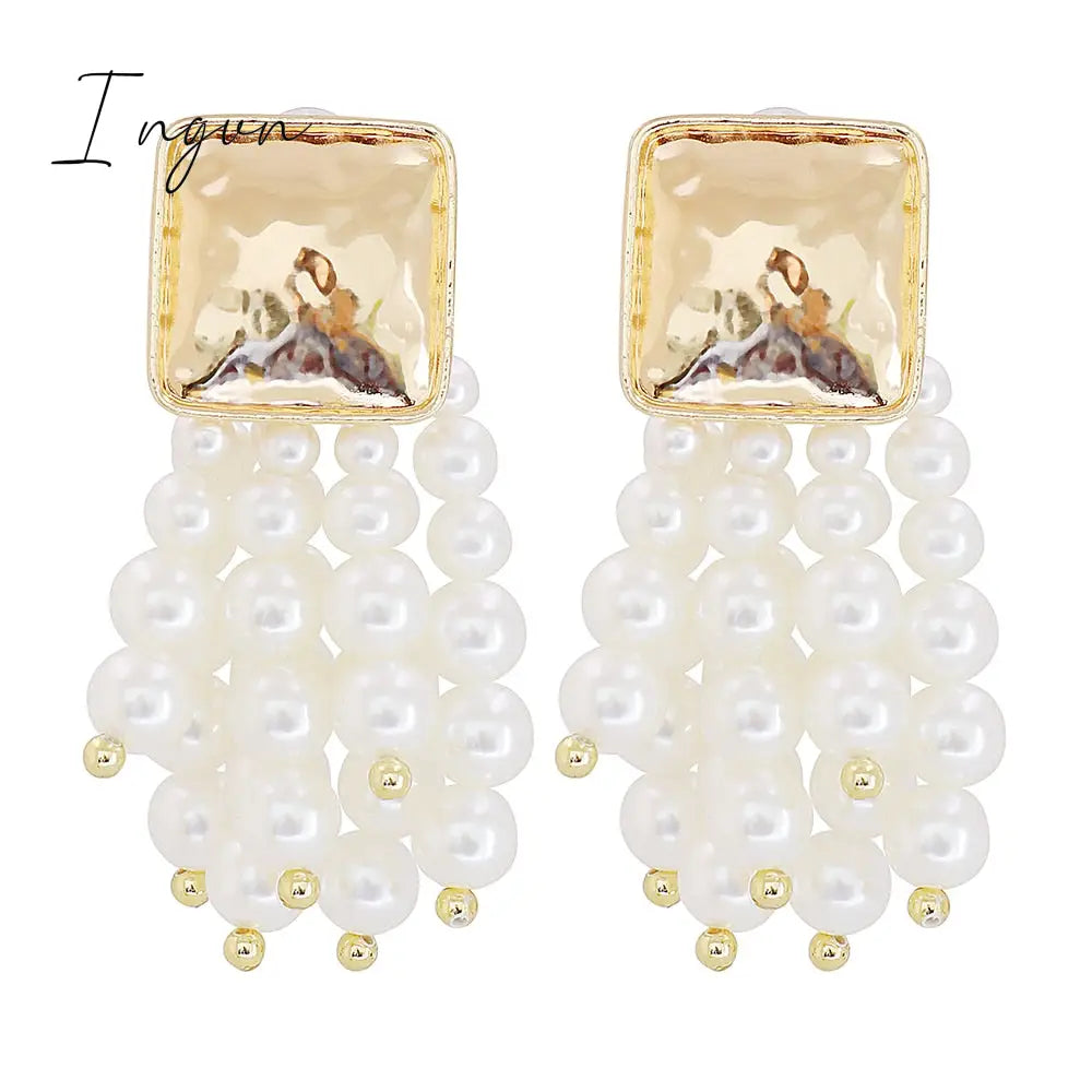 Ingvn - New Long Wooden Bead Chain Drop Dangle Earrings Statement Boho  Earring Fashion Trend Charm Jewelry for Women Summer Gift 2023