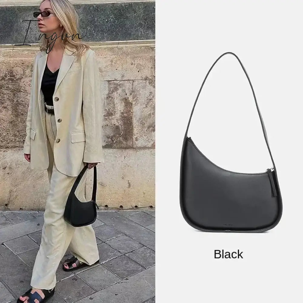 Ingvn - First Layer Cowhide New Leather The Moon-shaped Row Ladies Handbag Top Underarm Lcu Mini Bag