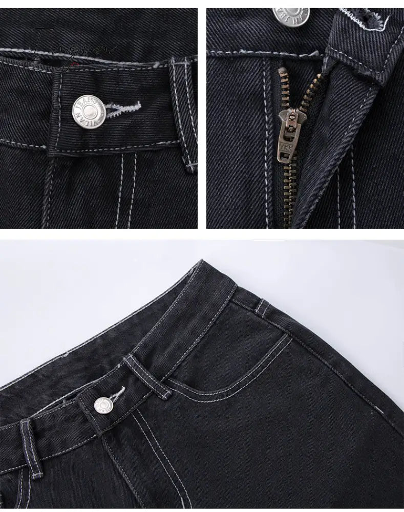 Ingvn - Hot Sell Quality Low Waist Jeans Women Baggy Jeans 2023 New Fashion Straight Leg Pants Y2k Denim Trousers Vintage Loose Blue Washed Mom Jeans