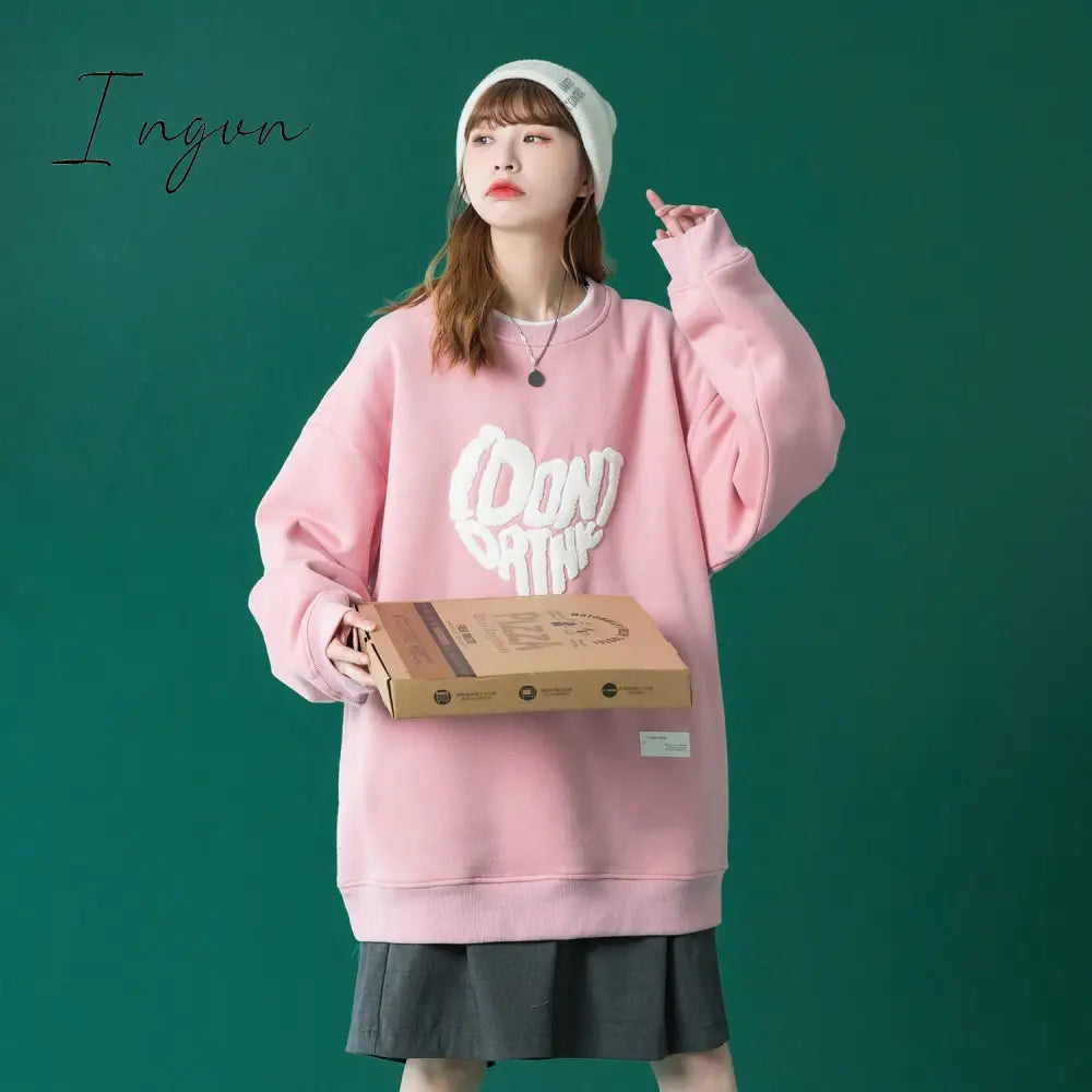Ingvn - Women Letter Designer Love Y2k Hoodies Female Harajuku Korean Fashion Sweatshirts Girl Vintage Streetwear Hoodie