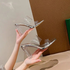 Ingvn  Summer  Transparent Slides Clear Shoes Open Toe Heeled Women's Slippers and Ladies Sandals Outside Non Slip Unique Footwear