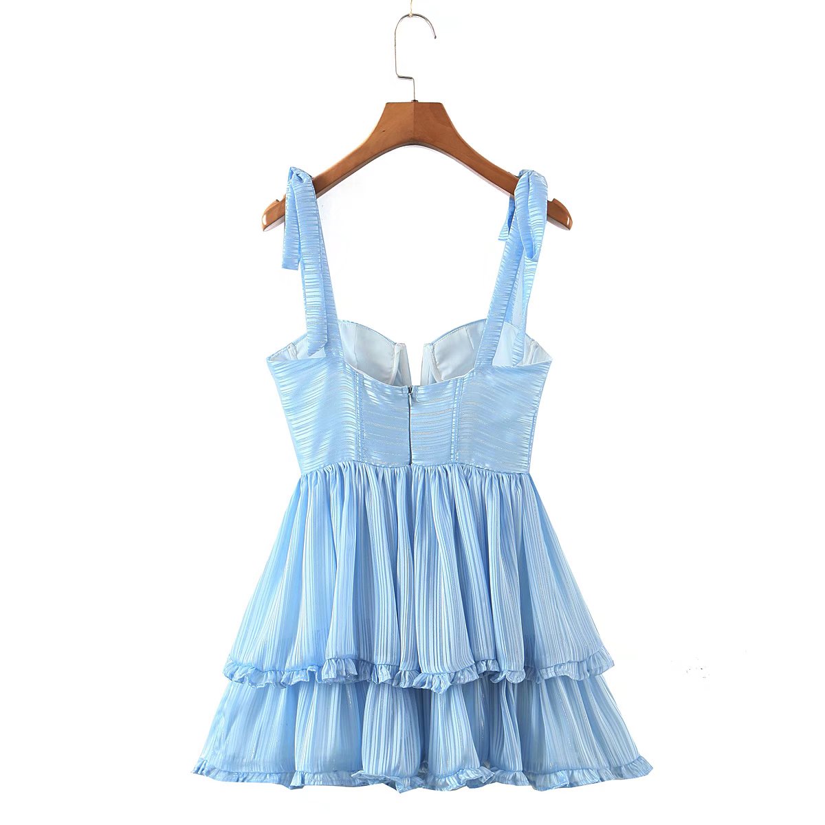 Fashion Women Spaghetti Strap Ruffle Cake Chiffon Dress Sexy Ladies Floral Print Holiday Party Mini Dress Summer Robe