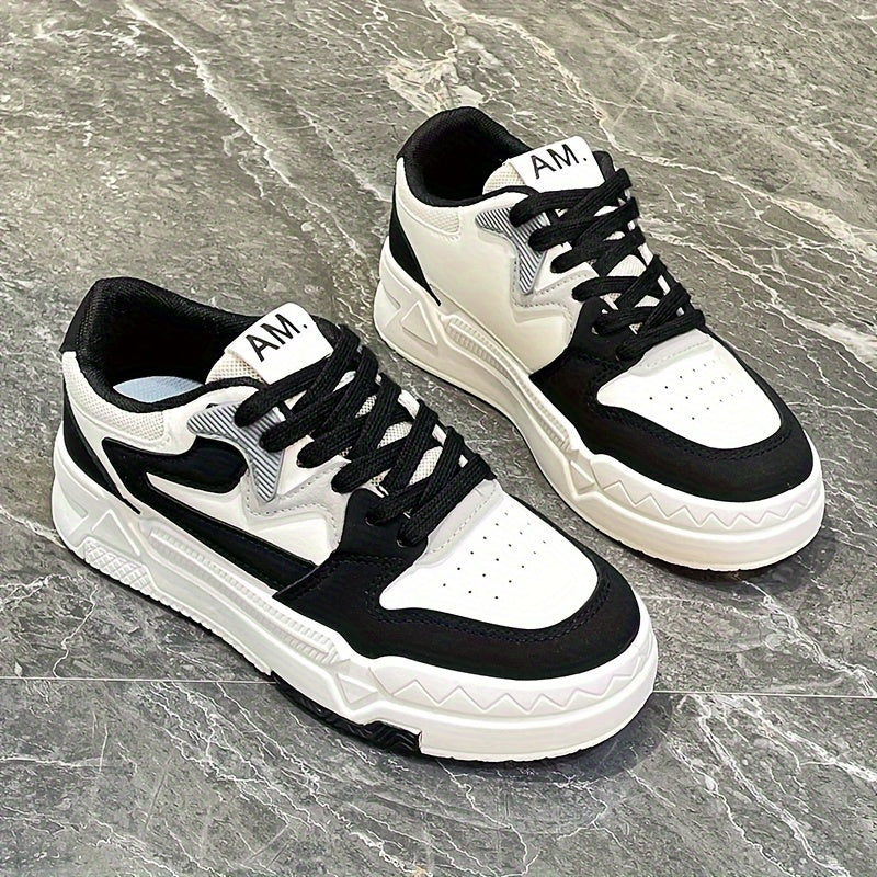 Women's Platform Sneakers, Casual Lace Up Outdoor Shoes, Comfortable Low Top Skate Shoes plus size