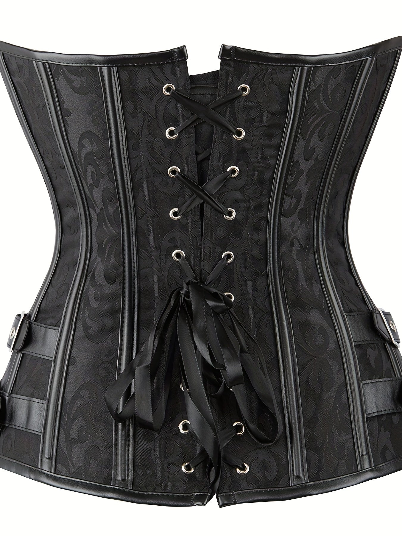 Floral Chic Corsetry - Tummy Control, Lace Up, Front Hook, Court Style Bustier with Adjustable Straps for Women's Shapewear and Underwear - Comfortable, Breathable, and Stylish