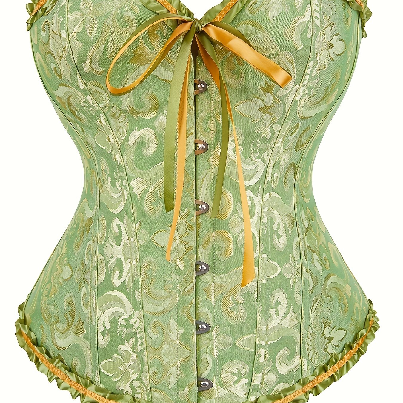 Luxurious Ruffle Strapless Corset Bustier - Sculpting Tummy Control, Adjustable Lace Up, Jacquard Fabric, Body Shaping, Womens Lingerie & Shapewear for a Flawless Silhouette