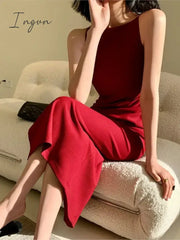 Summer Women Elegant Casual Midi Dress Spaghetti Strap Bodycon Slim Party Birthday Clothes Female Solid Chic Vestidos New Robe