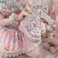 Ingvn - Japanese Sweet 2024 New Lolita Girls' Shoe PU Cos Loli Tea Party Rabbit Ear Heel 5-8cm Factory Direct Sales