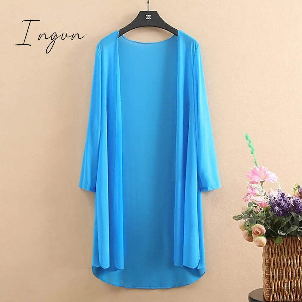 Ingvn - Women's Cardigans Outdoor Street Dailywear Spring Fall Long Cardigans Regular Fit Breathable Lightweight Simple Casual Cardigans Long Sleeve Solid Color Pure Color Slim Fit Black White Wine