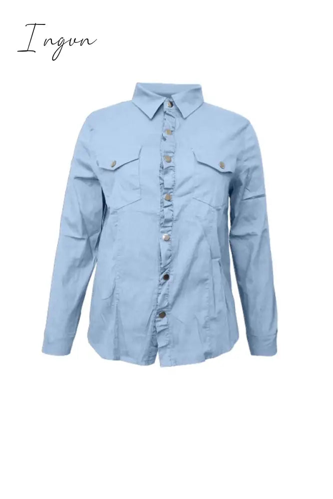 Ingvn -  Long Sleeve Solid Color Jacket Tops(4 Colors)