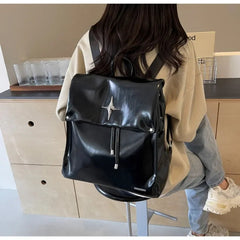 Ingvn  Silvery Womens Backpack Fashion Pu Leather Trend Backpacks for Ladies Casual Versatile High Street Female Bag