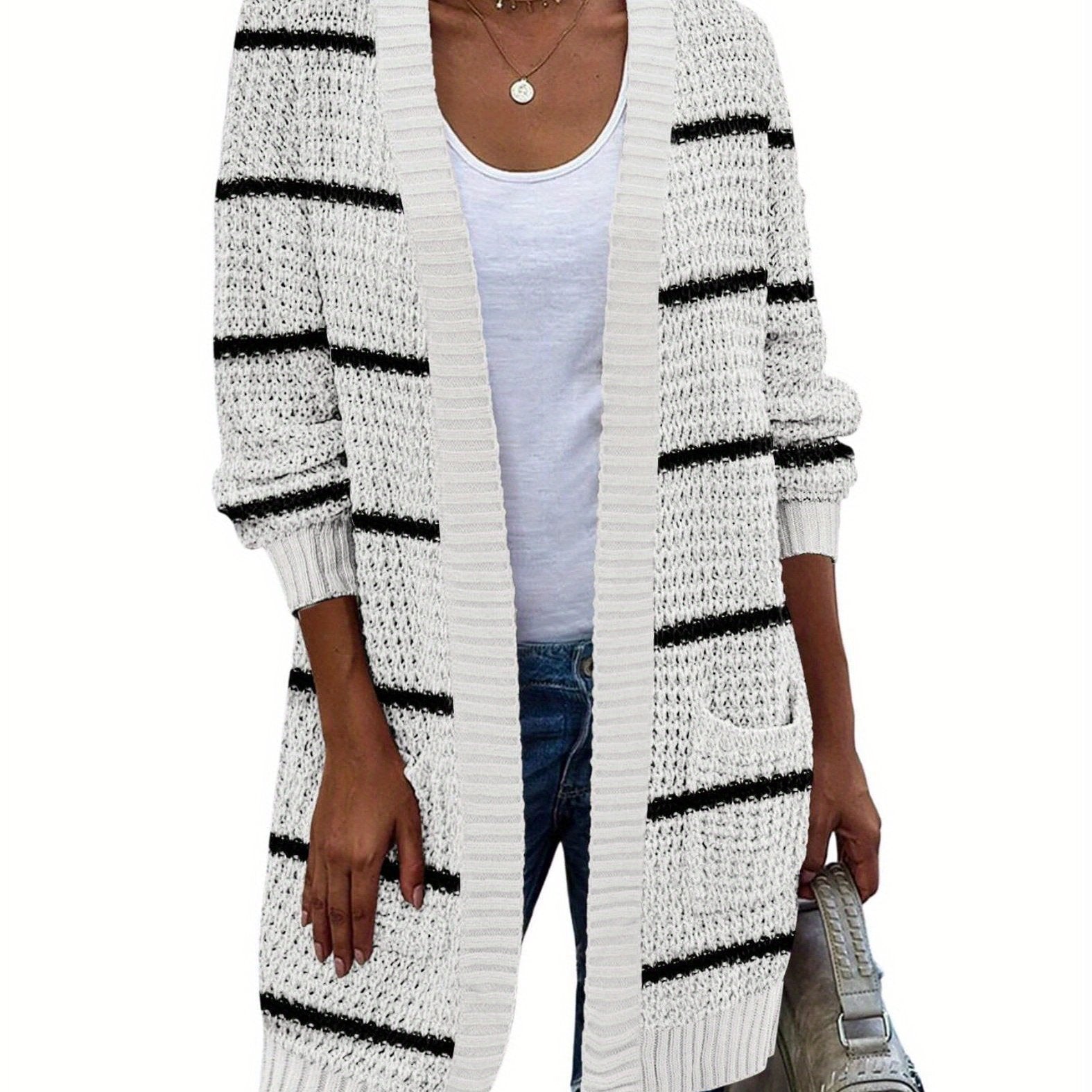 New Season Women's Oversized Lantern Sleeve Open Front Chunky Knit Fall Sweater Cardigan with Cozy Outwear Design