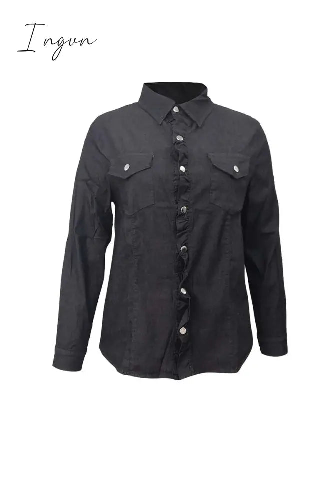 Ingvn -  Long Sleeve Solid Color Jacket Tops(4 Colors)