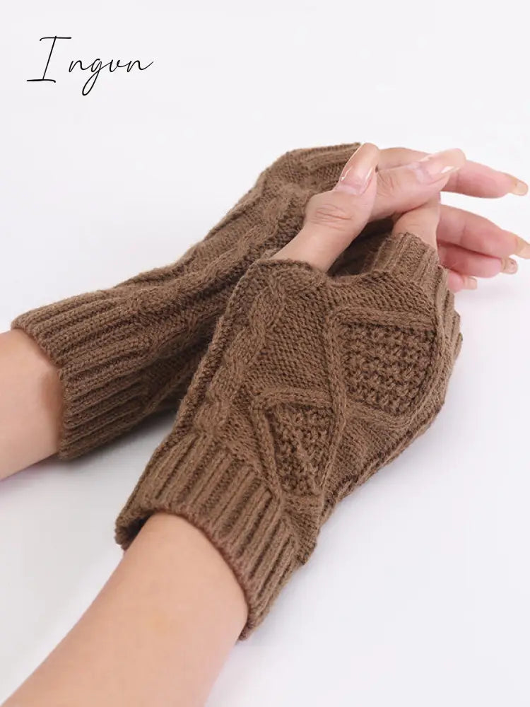 Ingvn - Simple 9 Colors Jacquard Knitting Gloves