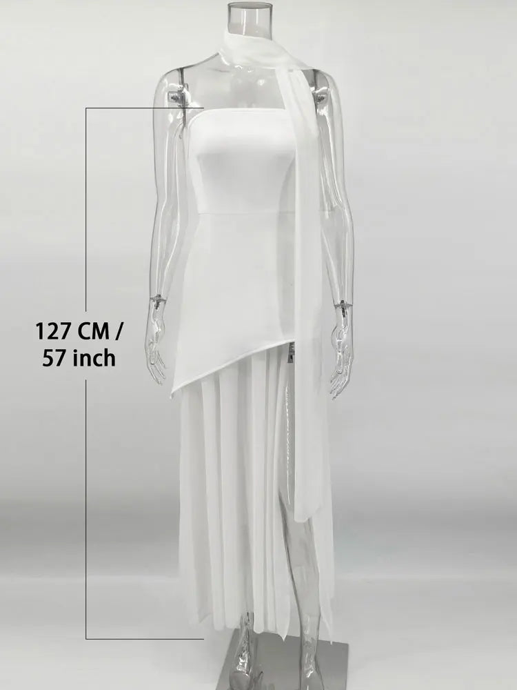 Summer Female With Ribbon Long Dress Elegant Mesh Backless Patchwork Slim Fashion Party Dress Gown Women's Bodycon Dress