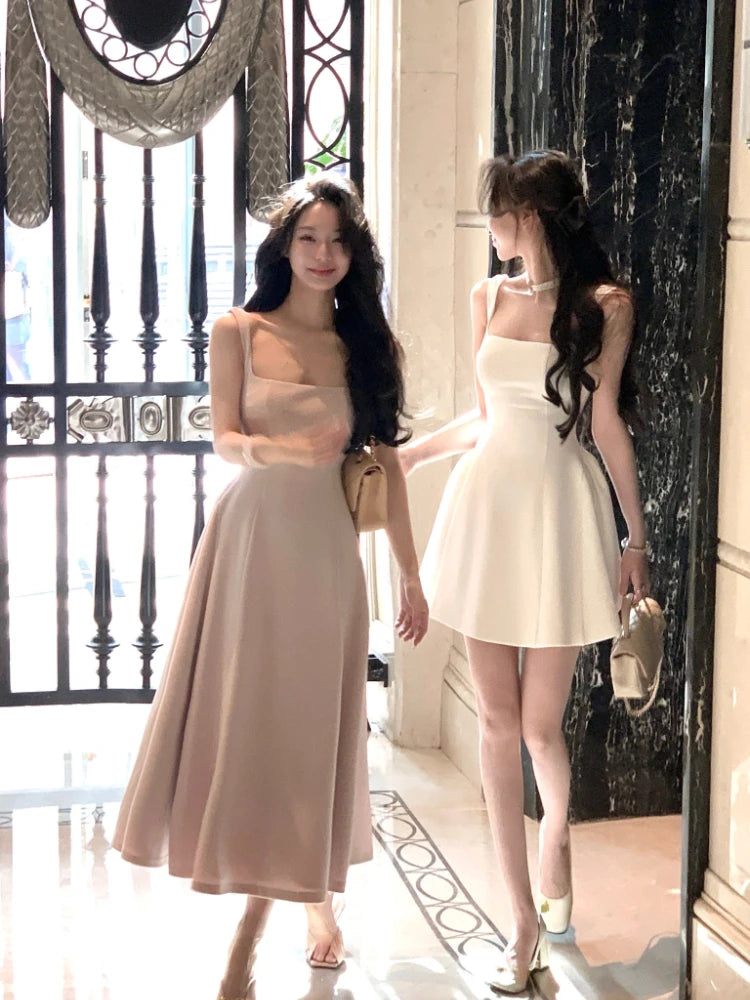 Even Party Red Dress Women Casual Elegant Clothing One Piece Dress Korea Fashioon Summer Sleeveless Strap Mini Dress Female