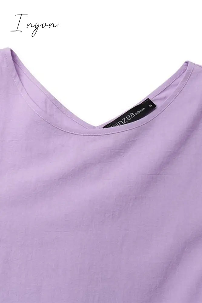 Ingvn - Casual Simplicity Solid Solid Color O Neck Dresses(3 Colors)