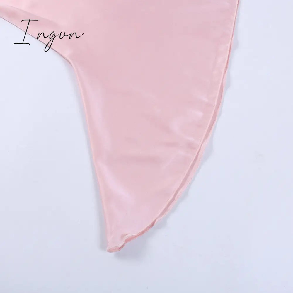 Ingvn - Satin Spaghetti Strap Sexy Mini Dress Women Robe Summer New Deep V Neck Sleeveless backless Club Party Dress Vestido