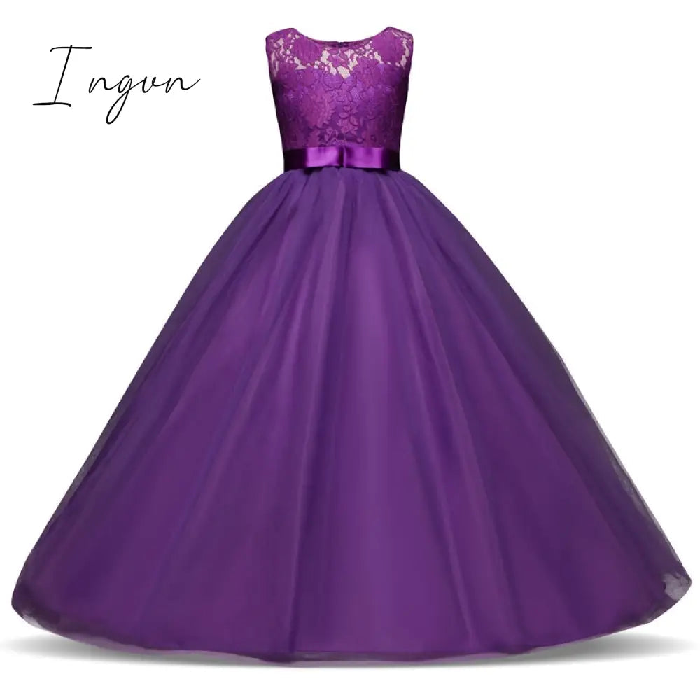 Ingvn - Teen Girl Evening Party Long Dress 5-14Y Girl Formal School Ceremony Outfit Kids Christening Costume White first Communion Dress