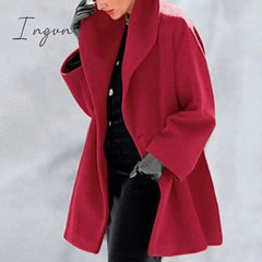 Ingvn - Fashion Trends Women Retro Single Button Solid Long Cardigan Jackets Autumn Long Sleeve Pocket Outwear Winter Hooded Blend Wool Coat Tops
