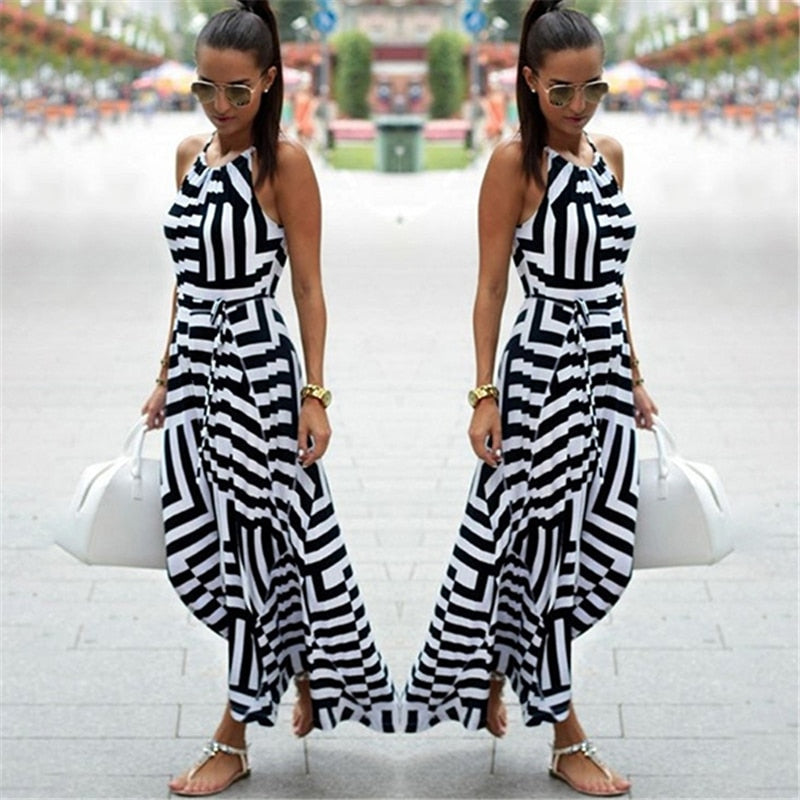 Pbong mid size graduation outfit romantic style teen swag clean girl ideas 90s latina aesthetic freaknik tomboy swaggy goingSummer Maxi Long Dress New Fashion Women Sexy Boho Striped Sleeveless Beach Style Strap Sundress Vestidos For Female Bigsweety