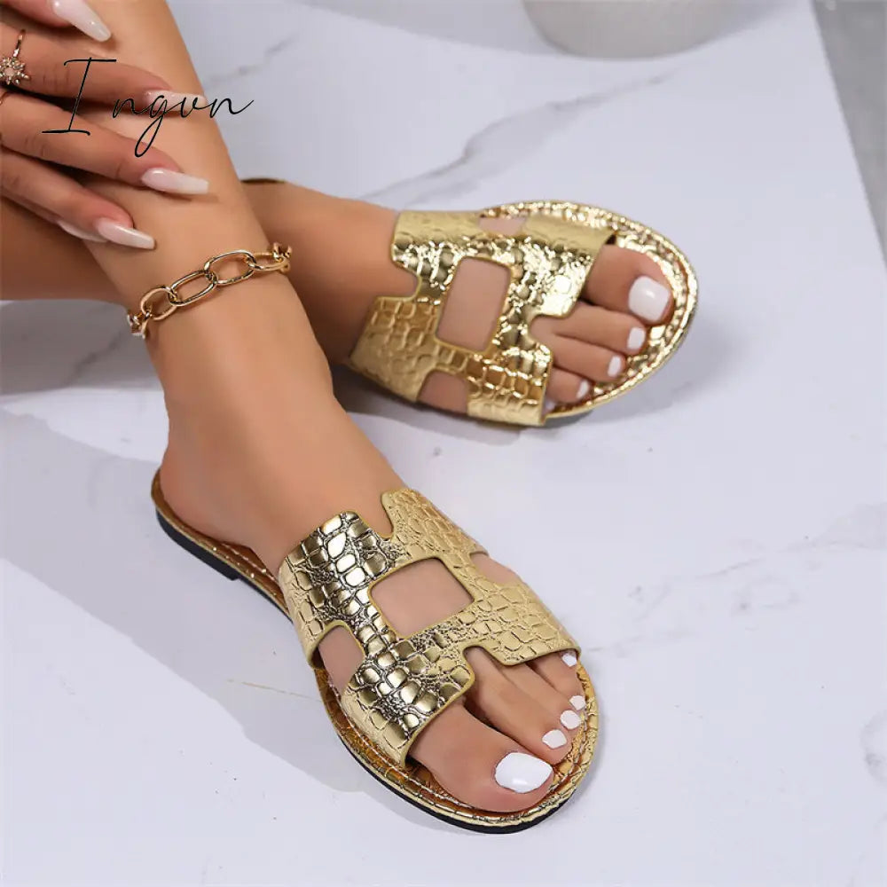 Ingvn - Casual Patchwork Solid Color Round Comfortable Shoes