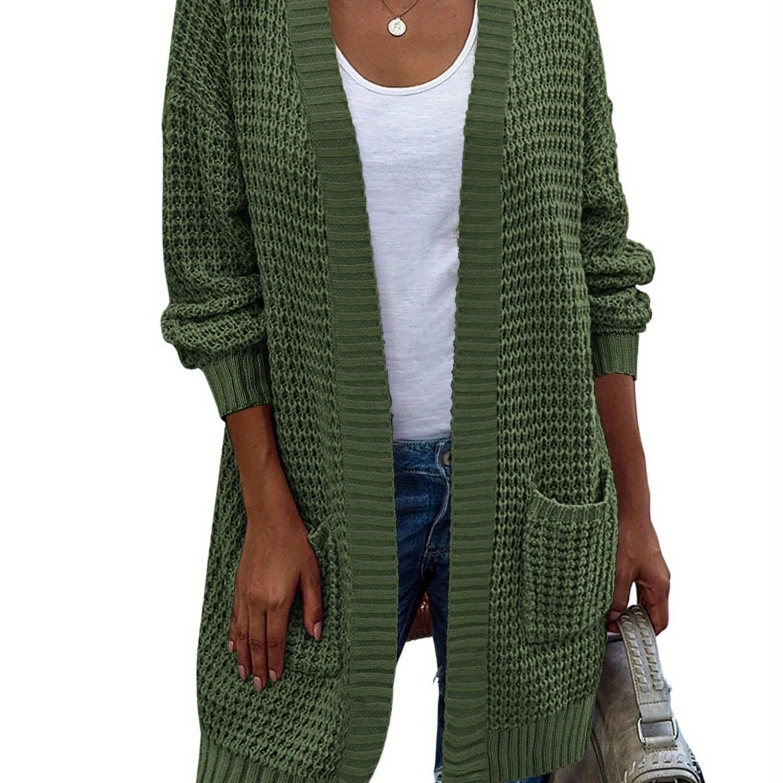 New Season Women's Oversized Lantern Sleeve Open Front Chunky Knit Fall Sweater Cardigan with Cozy Outwear Design