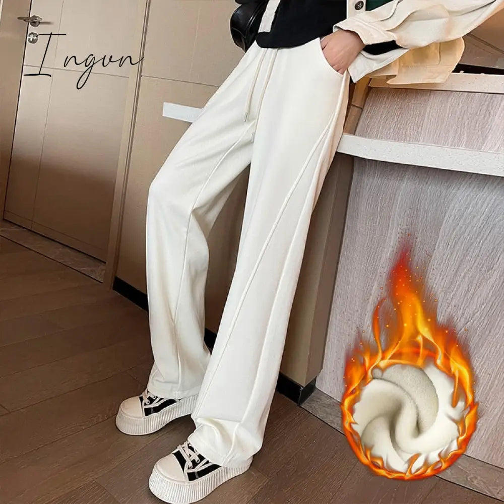 Ingvn - Sweatpants Women 2023 New Streetwear Pants High Waist Loose Trousers Casual Straight Sport Wide Leg Baggy Pants Joggers