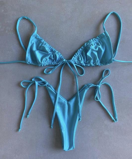 Low Waist Bikini Triangle Swimwear Female String Swimsuit Women Print 2 Piece Suit Push Up Bathing Suit Swim Suit New
