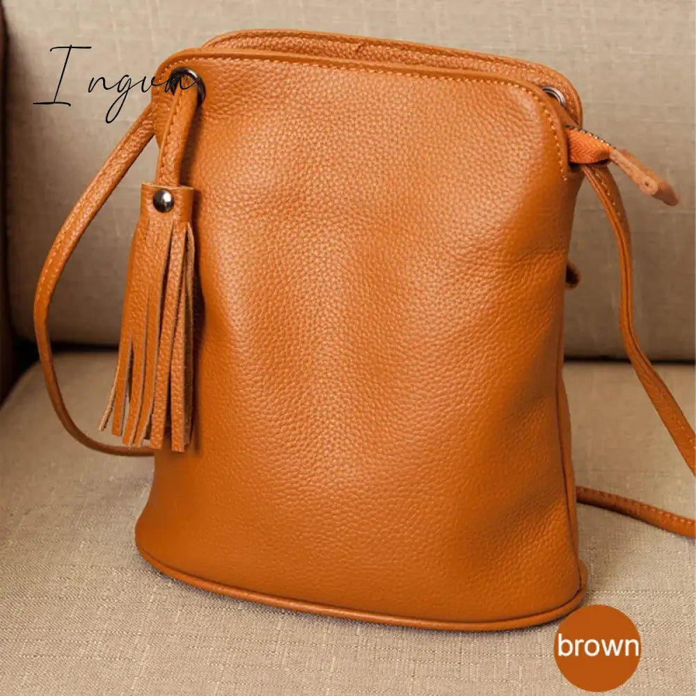 Ingvn - New Cross Body Cell Phone Purses Vintage Bag Women Small Shoulder Bag Genuine Leather Softness Mini Bag for Woman Messenger Bags