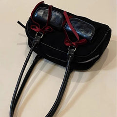 INGVN  2024 New Women Y2k Aesthetic Bow Shoulder Bags Vintage Casual Streetwear Fashion Handbags Trendy All Match Simple Underarm Bag