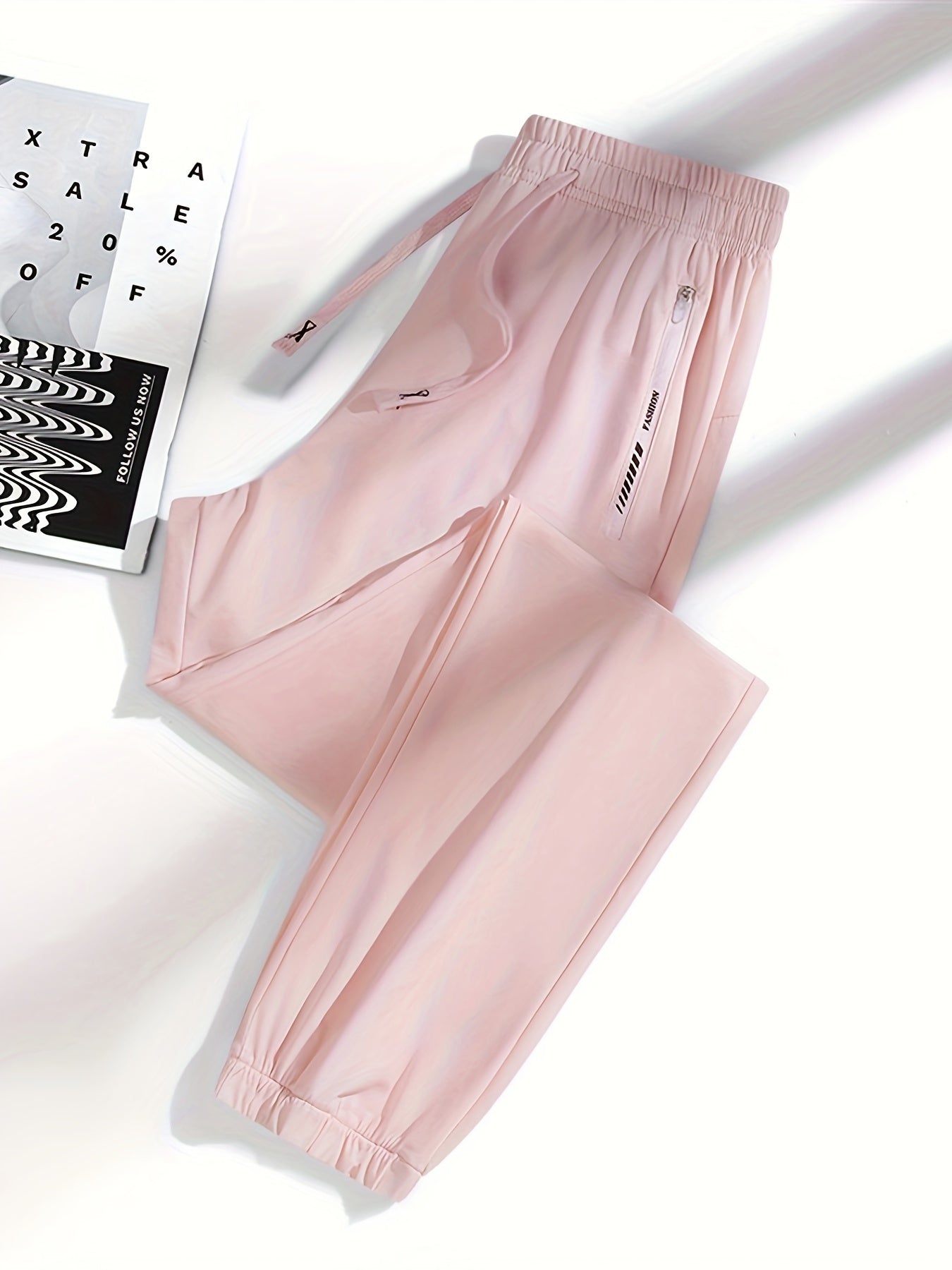 Women's Summer Lightweight Ice Silk Athletic Pants, 1pc, Breathable Tapered Joggers, Casual Drawstring Sports Trousers For Running, Cycling, And Hiking For Fall & Winter