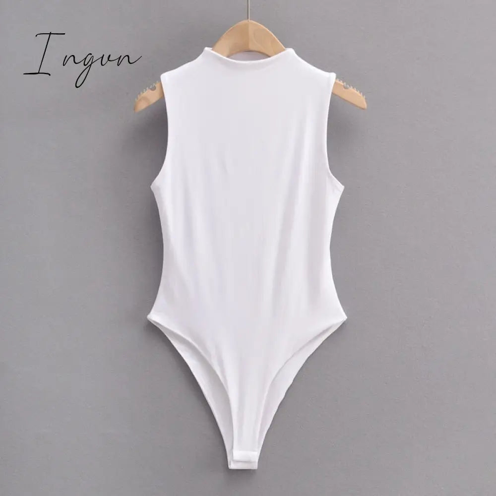 Ingvn - Summer outfits for women elegant bodysuit women sexy bodycon bodysuits black sleeveless one piece outfit women fashion