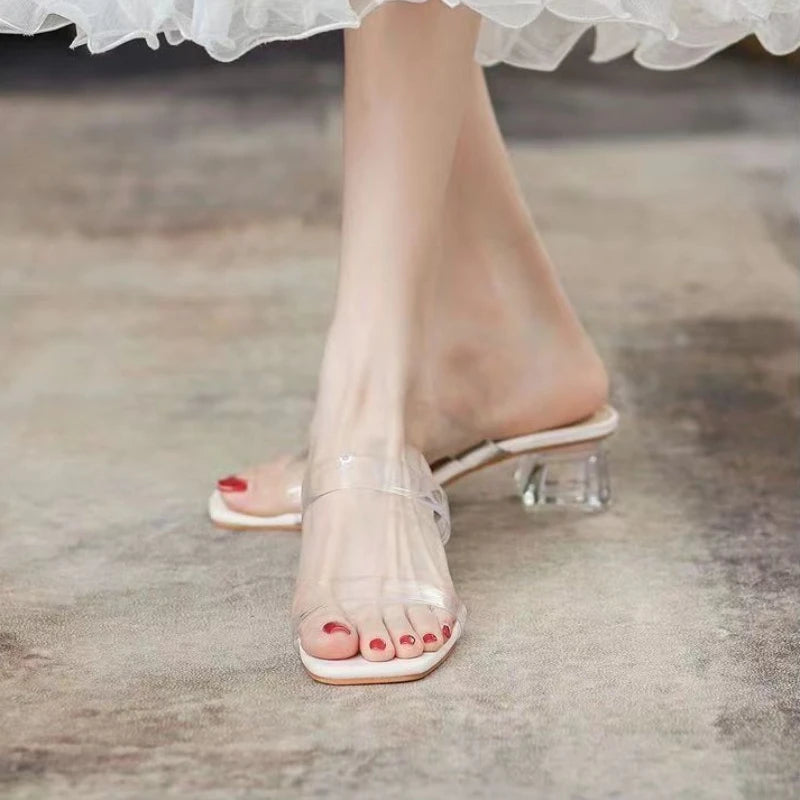 Woman Slippers Transparent Clear Slides Sexy Sandals Open Toe Shoes For Women Jelly Luxury Premium Low Price Trend 39