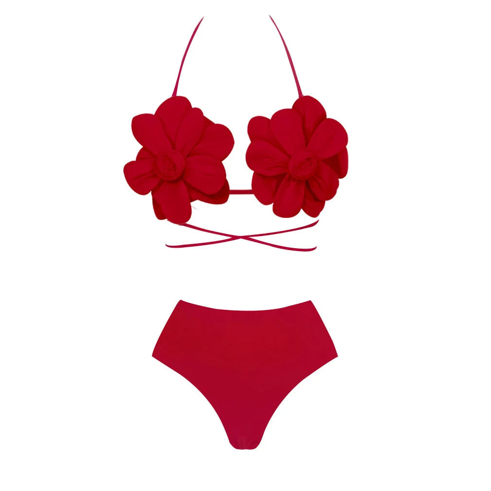 Floral Bikini Set Women Swimsuit High Waist Bikini Push Up Bikinis Sexy Bathing Suit Beachwear Print Biquini Female  Beach